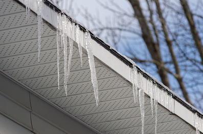 Soffit with ice in Bradford Ontario