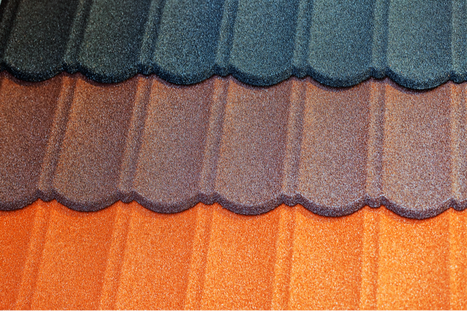 Orange, Green and Tan colored Roof Shingles