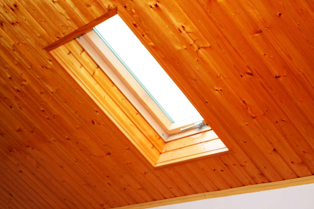 Wooden Skylight in Attic of Home in Bradford West Ontario